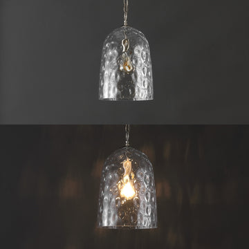 Matilda 10" Industrial Designer Iron/Dimple Glass Dome LED Pendant - JONATHAN Y
